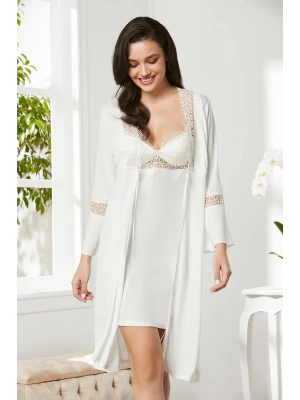 Pierre Cardin 6lı Penye Gecelik Sabahlık Takım Çeyiz Seti 5325 - Ekru