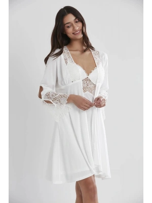 Pierre Cardin 6lı Penye Gecelik Sabahlık Takım Çeyiz Seti 5625 - Ekru