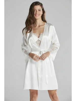 Pierre Cardin 6lı Saten Gecelik Sabahlık Takım Çeyiz Seti 6015 - Ekru