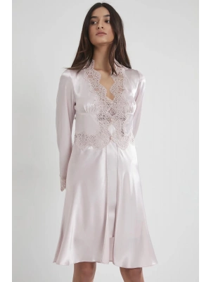 Pierre Cardin 6lı Saten Gecelik Sabahlık Takım Çeyiz Seti 6335 - Pudra