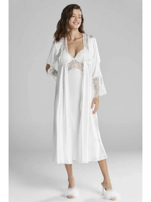 Pierre Cardin 6lı Saten Gecelik Sabahlık Takım Çeyiz Seti 6620 - Ekru