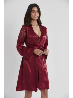 Pierre Cardin 6lı Saten Gecelik Sabahlık Takım Çeyiz Seti 6955 - Bordo