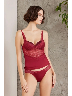 Pierre Cardin Penye Atlet Külot Kadın İç Çamaşırı Takımı 355 - Bordo