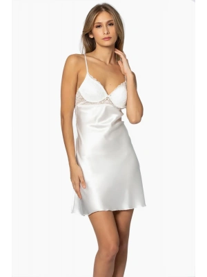 Pierre Cardin Saten Dantelli Gecelik 600 - Ekru
