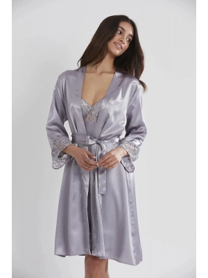 Pierre Cardin Saten Dantelli Gecelik ve Sabahlık Takımı 4075 - Royal