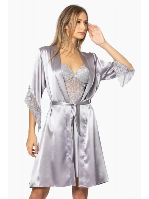 Pierre Cardin Saten Dantelli Gecelik ve Sabahlık Takımı 4240 - Royal