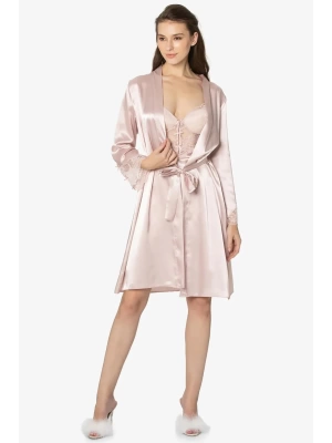 Pierre Cardin Saten Dantelli Gecelik Ve Sabahlık Takımı 4300 - Pudra M Beden Outlet