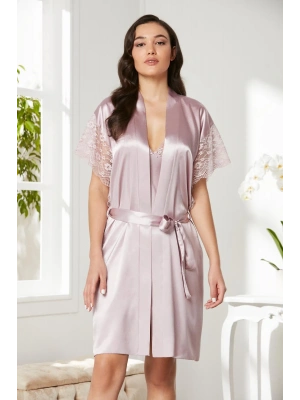 Pierre Cardin Saten Dantelli Gecelik ve Sabahlık Takımı 4438 - Pudra