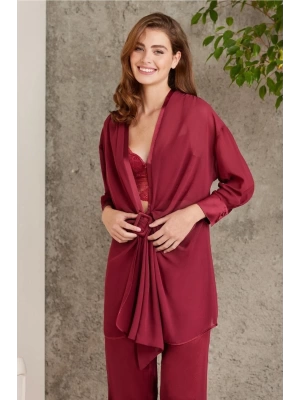 Pierre Cardin Saten Dörtlü Gelin Çeyiz Seti 7025 - Bordo
