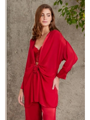 Pierre Cardin Saten Dörtlü Gelin Çeyiz Seti 7025 - Kırmızı