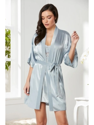 Pierre Cardin Saten Kadife Gecelik ve Sabahlık Takımı 4045 - Mist