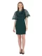 Kruvaze Yaka İnci İşlemeli Elbise 2203-Yeşil