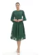 Omuz Detaylı Kemerli Elbise 714-Zümrüt Yeşili