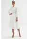 Omuz Detaylı Saten Elbise 695-Beyaz