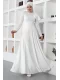 Omuz Detaylı Tesettür Abiye Elbise 701-Beyaz