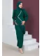 Kruvaze Yaka Tesettür Kalem Elbise 768-Zümrüt Yeşili