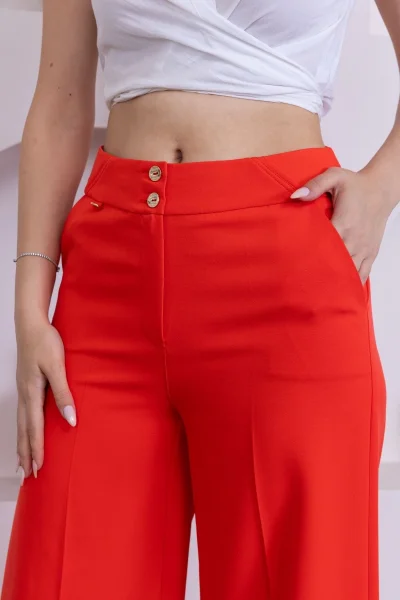 Cep Detaylı Palazzo Pantolon 327-Mercan