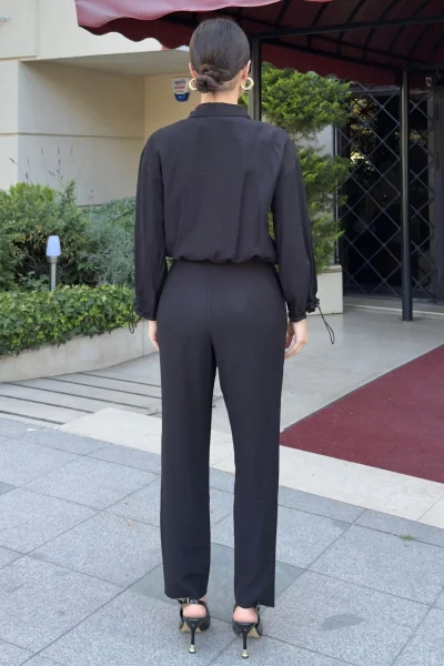 Cep Detaylı Üçlü Takım 792 Siyah