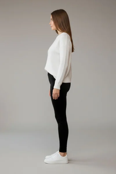 Yüksek Bel Toparlayıcı Düz Kadife Tayt R001-Siyah