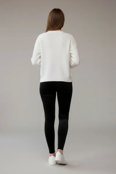 Yüksek Bel Toparlayıcı Düz Kadife Tayt R001-Siyah