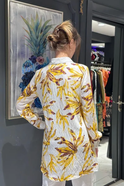 Bağlama ve Broş Detaylı Ayrobin Tunik 108-Sarı