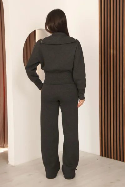 Basic Fermuarlı İkili Takım 5001-Gri