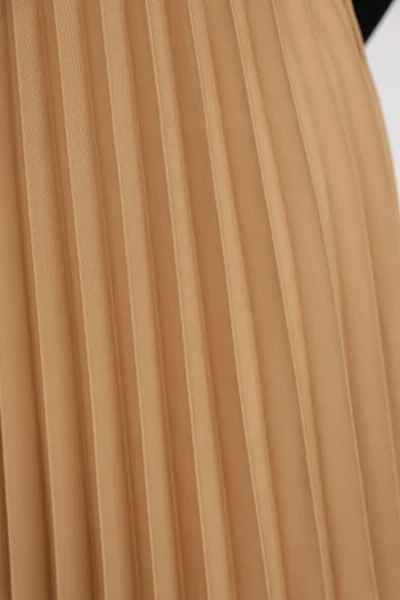 Beli Lastikli Piliseli Etek 6017-Camel