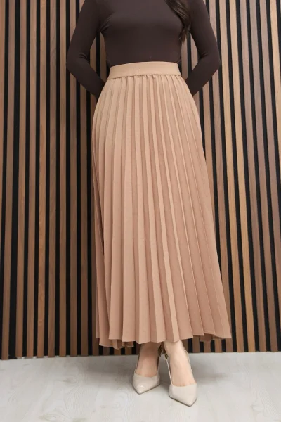 Beli Lastikli Piliseli Etek 6018E-Taba