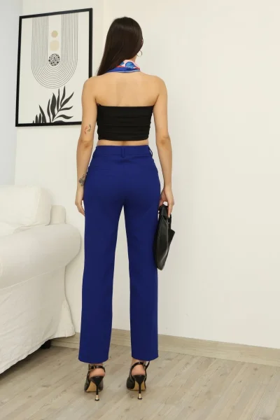 Cep Detaylı Kumaş Pantolon 6154-Lacivert