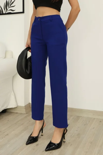 Cep Detaylı Kumaş Pantolon 6154-Lacivert