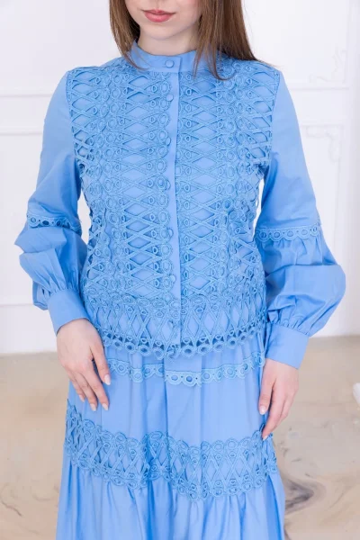 Dantel Detaylı İkili Takım 4712-Bebe Mavisi