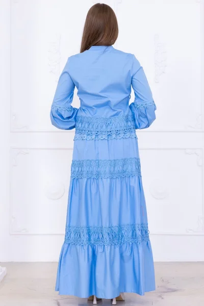 Dantel Detaylı İkili Takım 4712-Bebe Mavisi