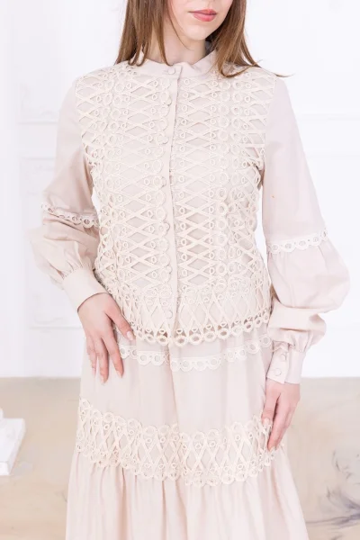 Dantel Detaylı İkili Takım 4712-Bej