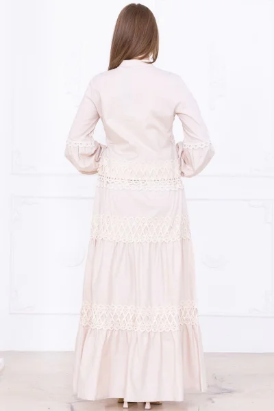 Dantel Detaylı İkili Takım 4712-Bej