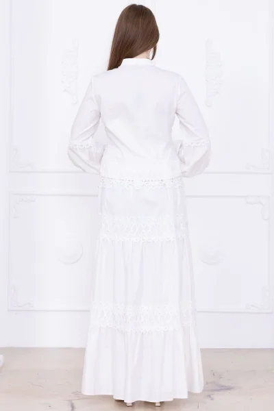 Dantel Detaylı İkili Takım 4712-Beyaz