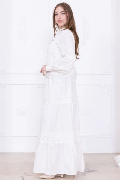 Dantel Detaylı İkili Takım 4712-Beyaz