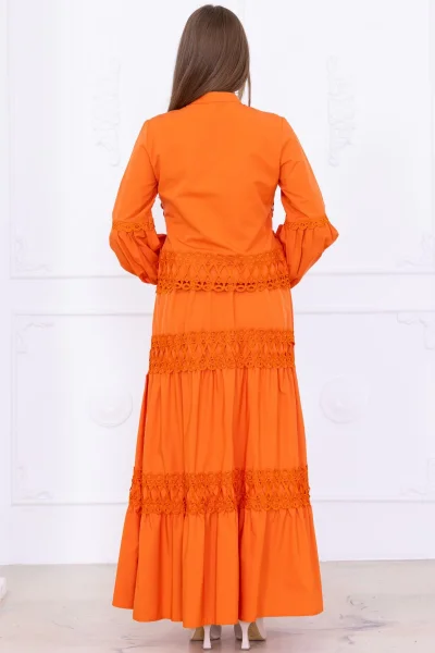 Dantel Detaylı İkili Takım 4712-Oranj