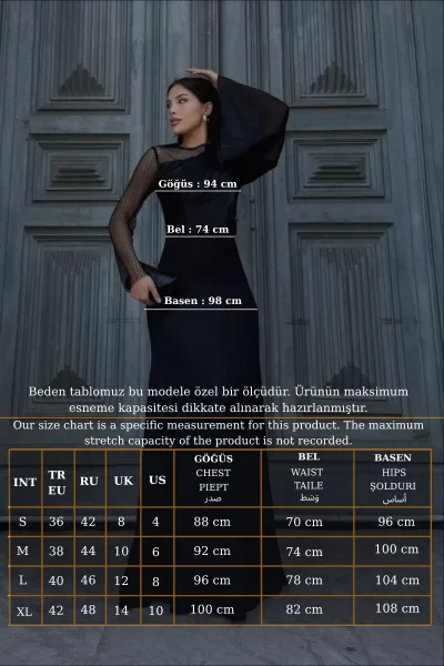 File Detaylı Abiye Elbise 2337-Kırmızı