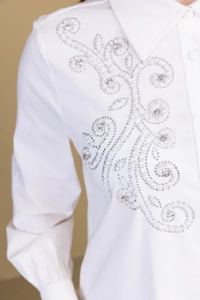 Göğüs İşleme Detaylı Pamuklu Elbise 2703-Beyaz