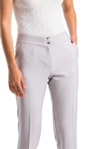 Kadın Kumaş Pantolon Cep Detaylı Bilek Boy 1712-GRİ