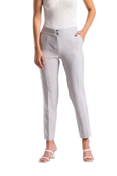 Kadın Kumaş Pantolon Cep Detaylı Bilek Boy 1712-GRİ