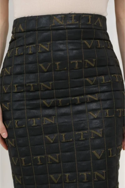 Kapitone Midi Kalem Etek 6075-Kahverengi
