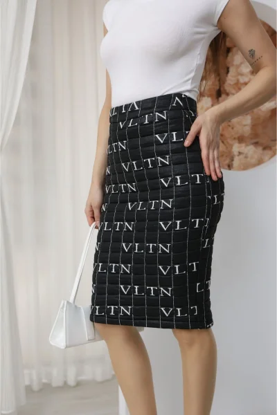 Kapitone Midi Kalem Etek 6075-Siyah