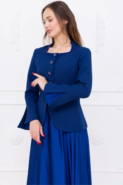 Kare Yaka İşlemeli İkili Takım 4718-Saks