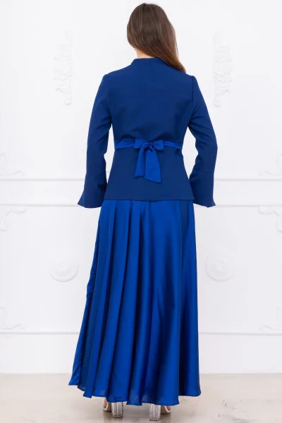 Kare Yaka İşlemeli İkili Takım 4718-Saks