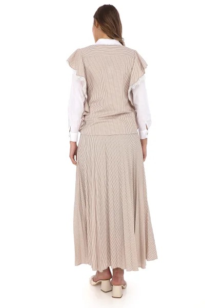 Kol Volanlı Etekli Takım 4709-Vizon