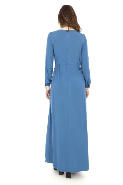 Yandan Bağlamalı Viskon Elbise 2216-İndigo