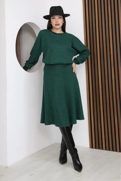 Yarasa Kol Triko Takım 6072-Yeşil