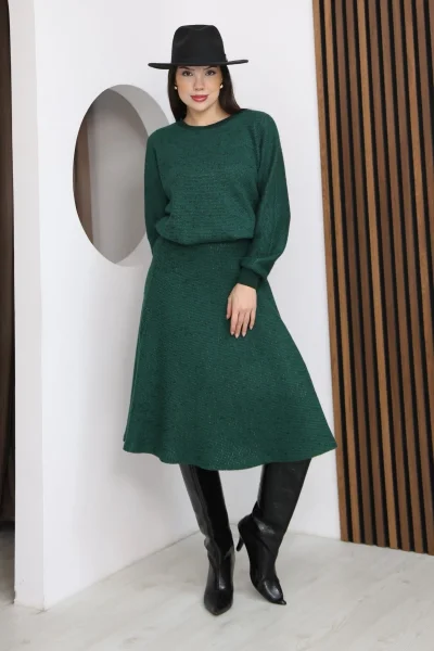 Yarasa Kol Triko Takım 6072-Yeşil