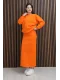 Basic Comfort Şardonlu Etekli Takım 6073-Oranj